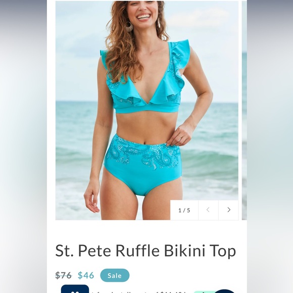 Cabana Life NWT St Pete Ruffled Bikini - Picture 3 of 9